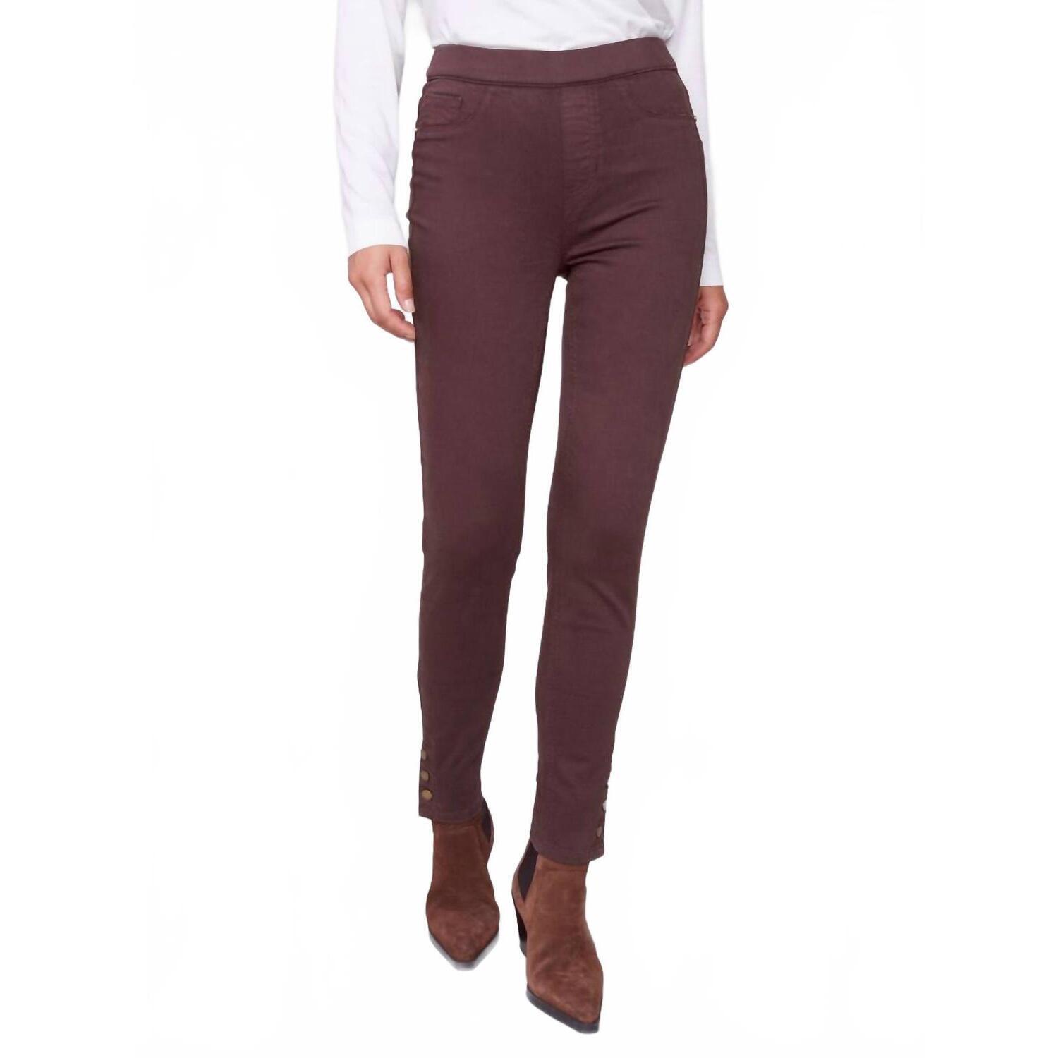 New Charlie B 3-Side Snap Twill Pant In Chocolate